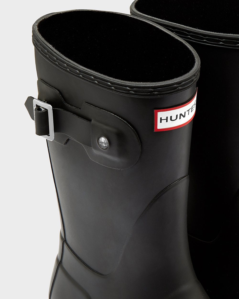 Botas de Lluvia Cortas Hunter Mujer - Original - Negros - UXKBZTJ-97